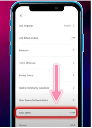 Clear cache to Fix Cap Cut Lagging